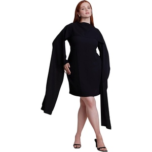 image:imageELOQUII Cape Detail Mini DressBlack Onyx