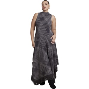 image:imageELOQUII FringeTrim Plaid Sweater Maxi DressShadow Plaid