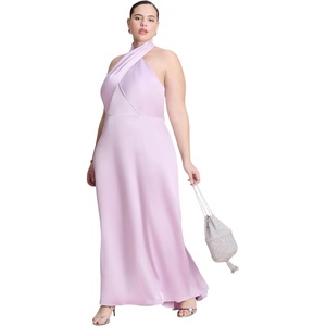 image:imageELOQUII Halter Neck Satin Maxi DressLavendula