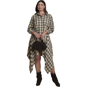image:imageELOQUII Plaid Flannel Mini Shirt DressNeutral Plaid