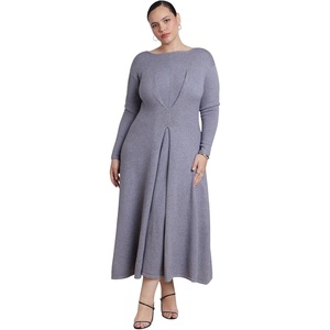 image:imageELOQUII Pleat Detail Sweater Midi DressHeather Grey