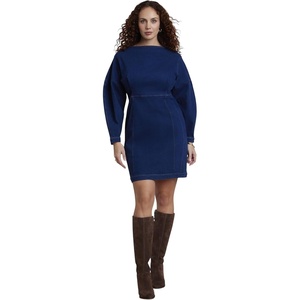 image:imageELOQUII Seamed Denim Mini DressDark Wash