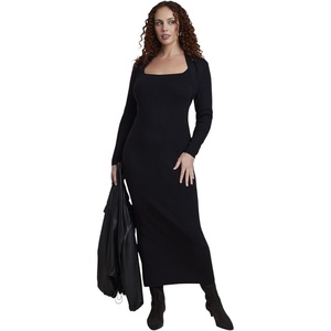 image:imageELOQUII Shrug Detail Knit Maxi DressBlack Onyx