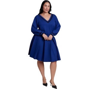 image:imageELOQUII Varsity Sweater Mini DressBlue