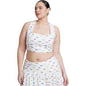 image:imageELOQUII Printed Linen Crop TopFish Family