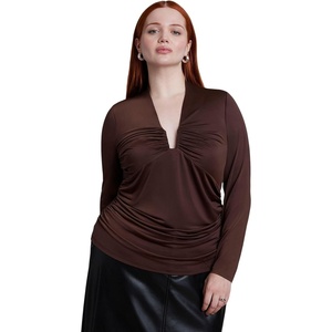 image:imageELOQUII Shirred Square Neck Wire TopShaved Chocolate