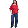 image:imageELOQUII Pleated Cinched Waist TopBarbados Cherry
