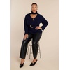 image:imageELOQUII Faux Leather Pintuck Straight Leg PantBlack Onyx