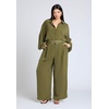 image:imageELOQUII Wide Leg Belted PantBronze Green