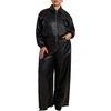 image:imageELOQUII Faux Leather Pintuck Straight Leg PantBlack Onyx