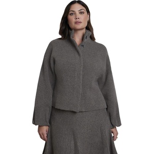 image:imageELOQUII Funnel Neck Sweater JacketHeather Grey