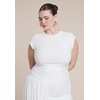 image:imageELOQUII Drape Detail Fitted Mesh DressJet Stream