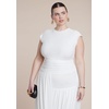 image:imageELOQUII Drape Detail Fitted Mesh DressJet Stream