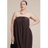 image:imageELOQUII Strapless Draped Midi DressChocolate Brown