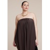 image:imageELOQUII Strapless Draped Midi DressChocolate Brown