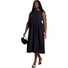 image:imageELOQUII Boat Neck Flare Midi DressBlack Onyx