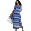 image:imageELOQUII Fringe Detail Striped Knit Maxi DressBlue White Stripe