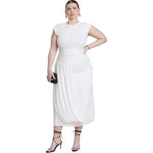 image:imageELOQUII Drape Detail Fitted Mesh DressJet Stream