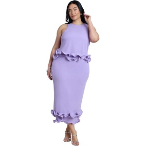 image:imageELOQUII Ruffle Detail Column Maxi DressLupine