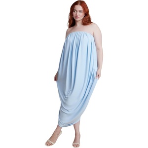 image:imageELOQUII Strapless Draped Midi DressIcy Blue
