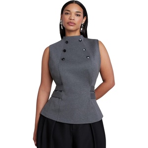 image:imageELOQUII Belted Military TopMedium Heather Grey