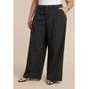 image:imageELOQUII Wide Leg Pinstripe TrouserGrey and White