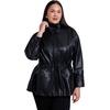 image:imageFaux Leather Funnel Neck CinchedWaist JacketBlack Onyx
