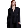 image:imageDraped Strong Shoulder BlazerBlack Onyx
