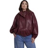 image:imageFaux Leather Cocoon JacketCabernet