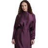 image:imageELOQUII Dramatic Draped Satin Midi DressPurple Brown