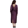 image:imageELOQUII Dramatic Draped Satin Midi DressPurple Brown
