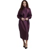 image:imageELOQUII Dramatic Draped Satin Midi DressPurple Brown