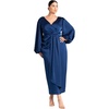 image:imageELOQUII Pleated Satin Sleeve Maxi DressSavvy Red
